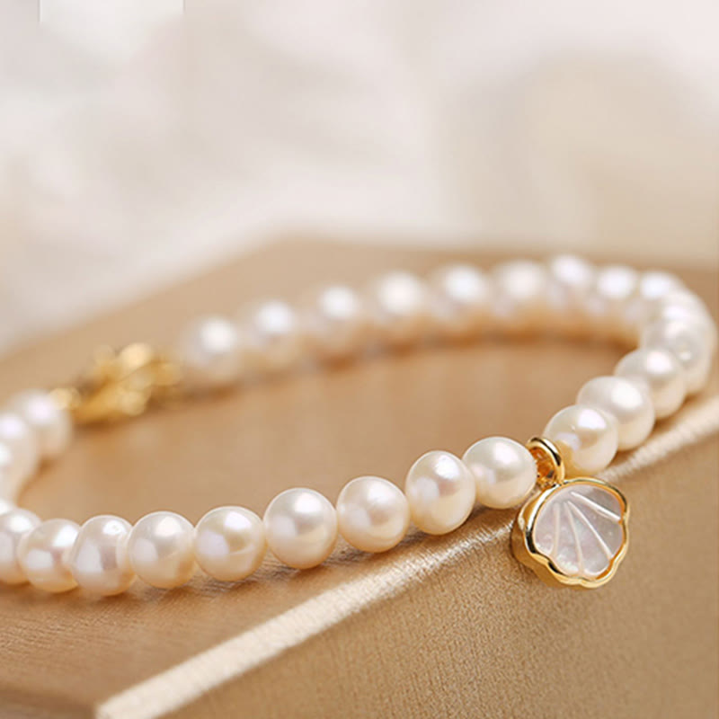 Bracelet de perles plaqué or 14 carats | Sagesse et optimisme