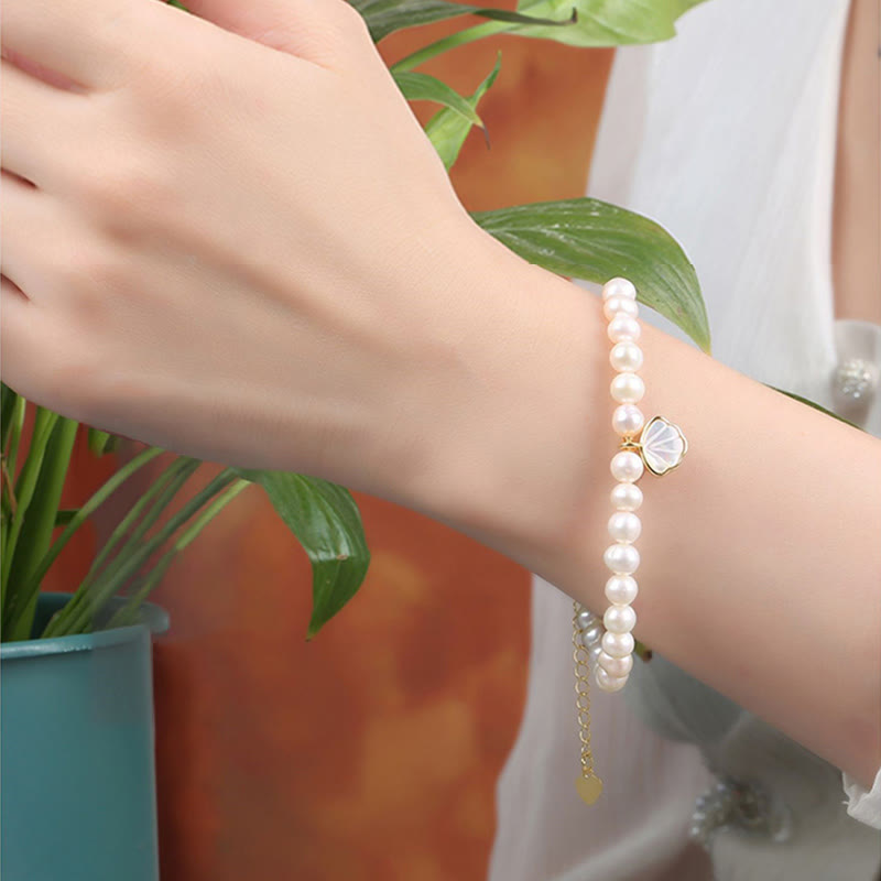 Bracelet de perles plaqué or 14 carats | Sagesse et optimisme