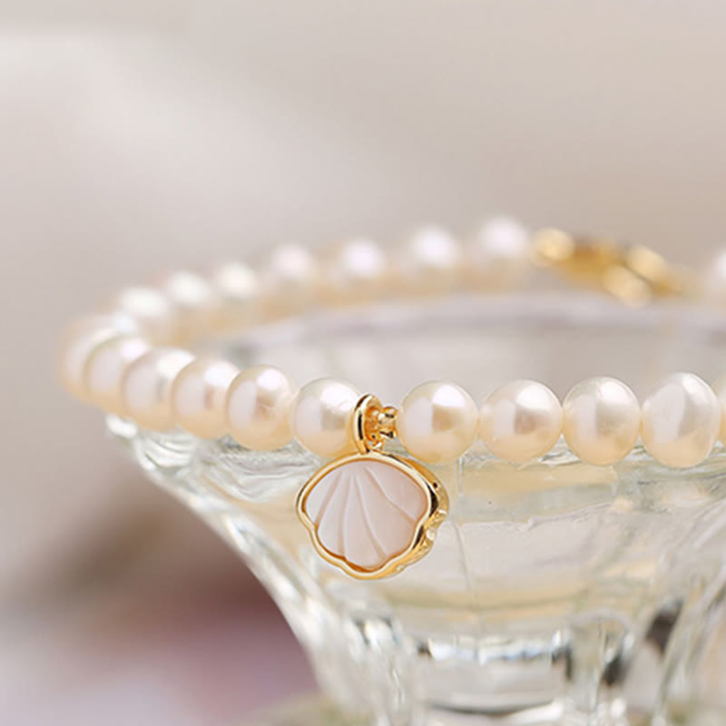 Bracelet de perles plaqué or 14 carats | Sagesse et optimisme