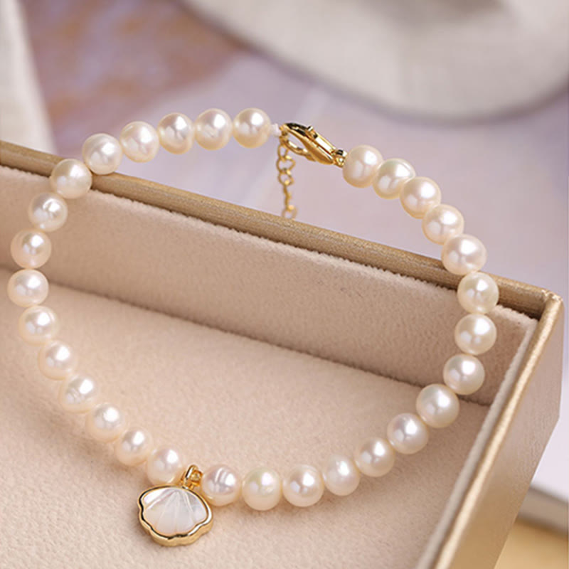 Bracelet de perles plaqué or 14 carats | Sagesse et optimisme