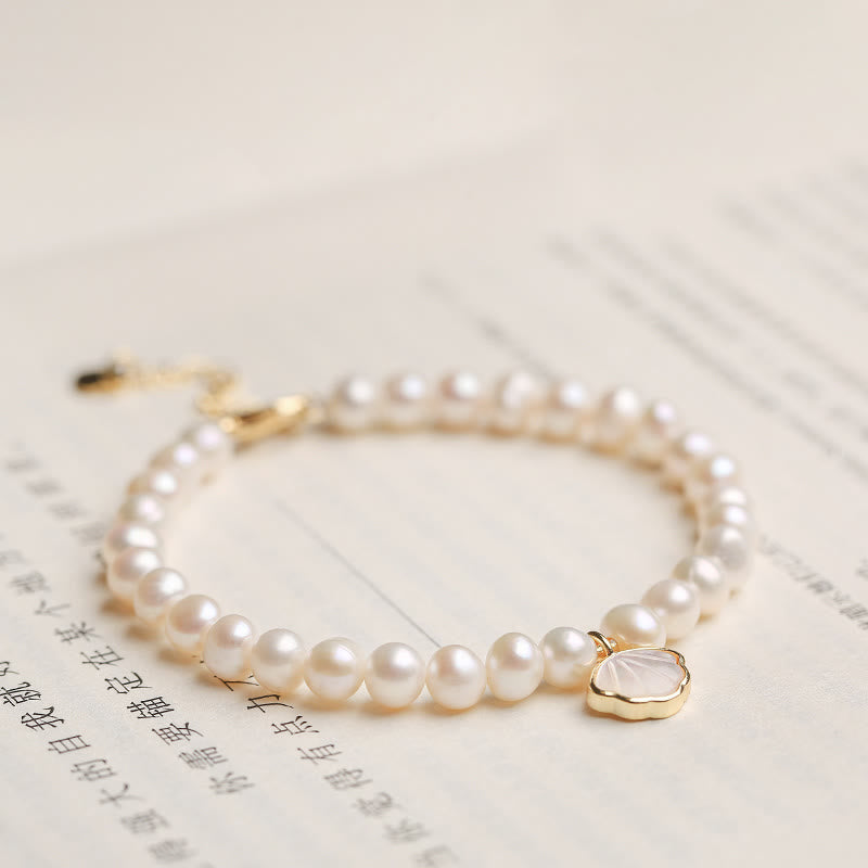 Bracelet de perles plaqué or 14 carats | Sagesse et optimisme