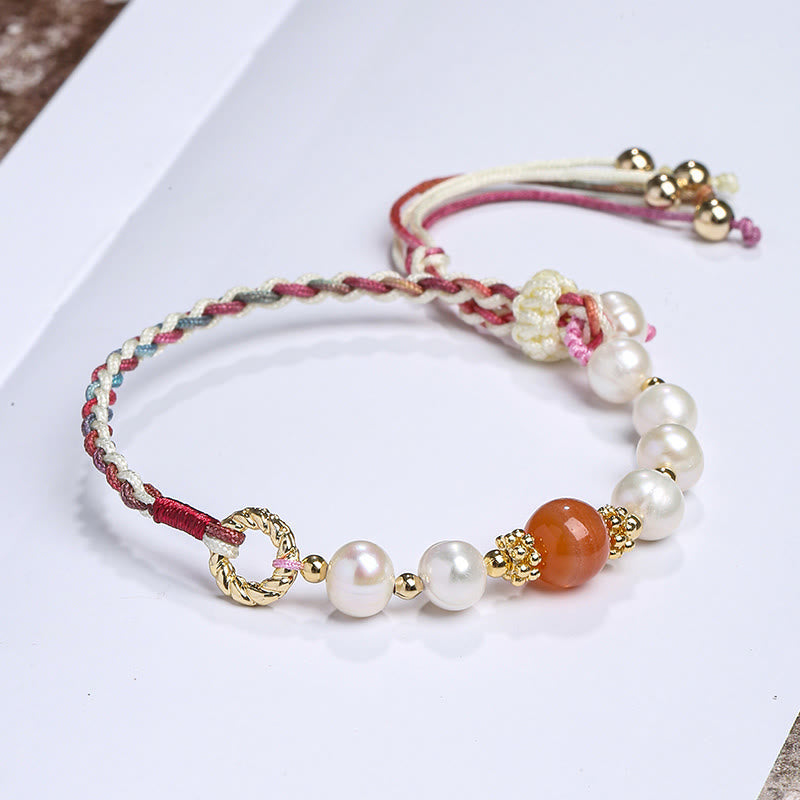 Bracelet de perles plaqué or 14 carats | Sagesse et optimisme