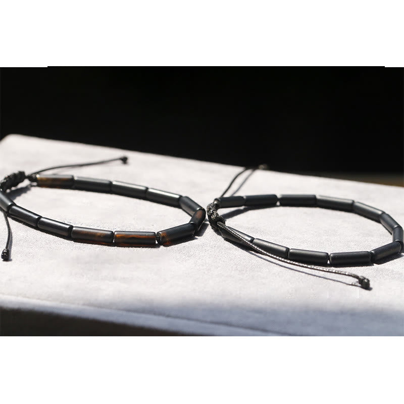 Bracelet en perles d'onyx noir de 14 mm pour le soutien et la protection