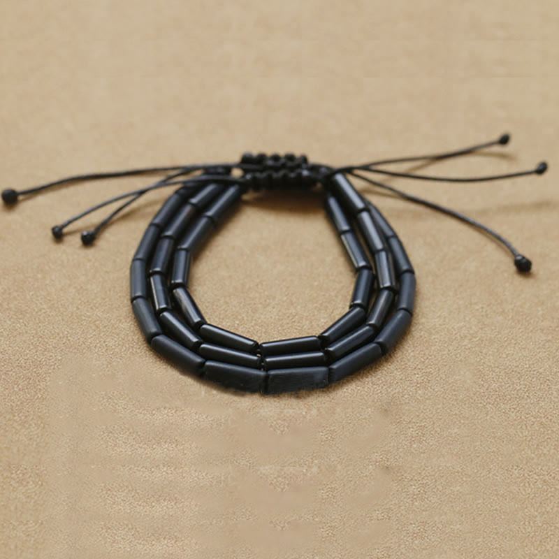 Bracelet en perles d'onyx noir de 14 mm pour le soutien et la protection