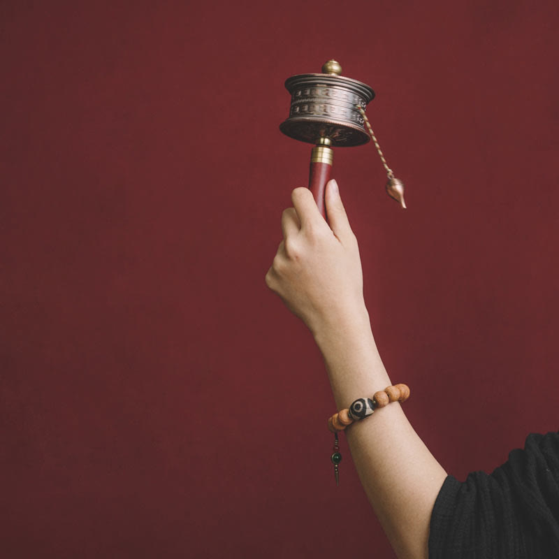 Bracelet Mala en perles Bodhi Seed Dzi de 14 mm pour la paix