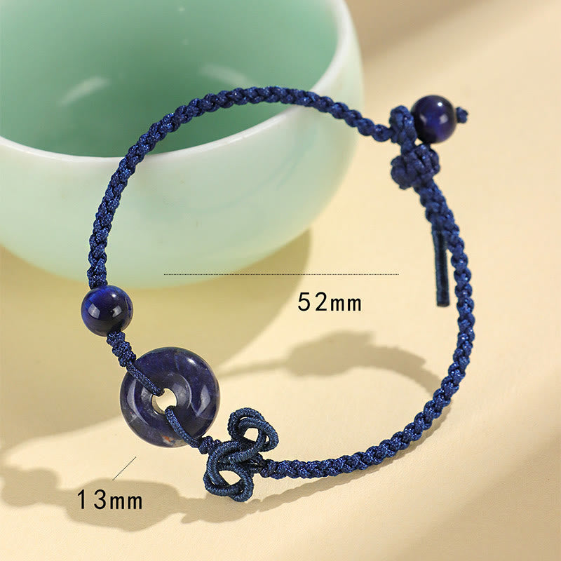 Bracelet porte-bonheur positif en quartz rose de 14 mm avec boucle de paix