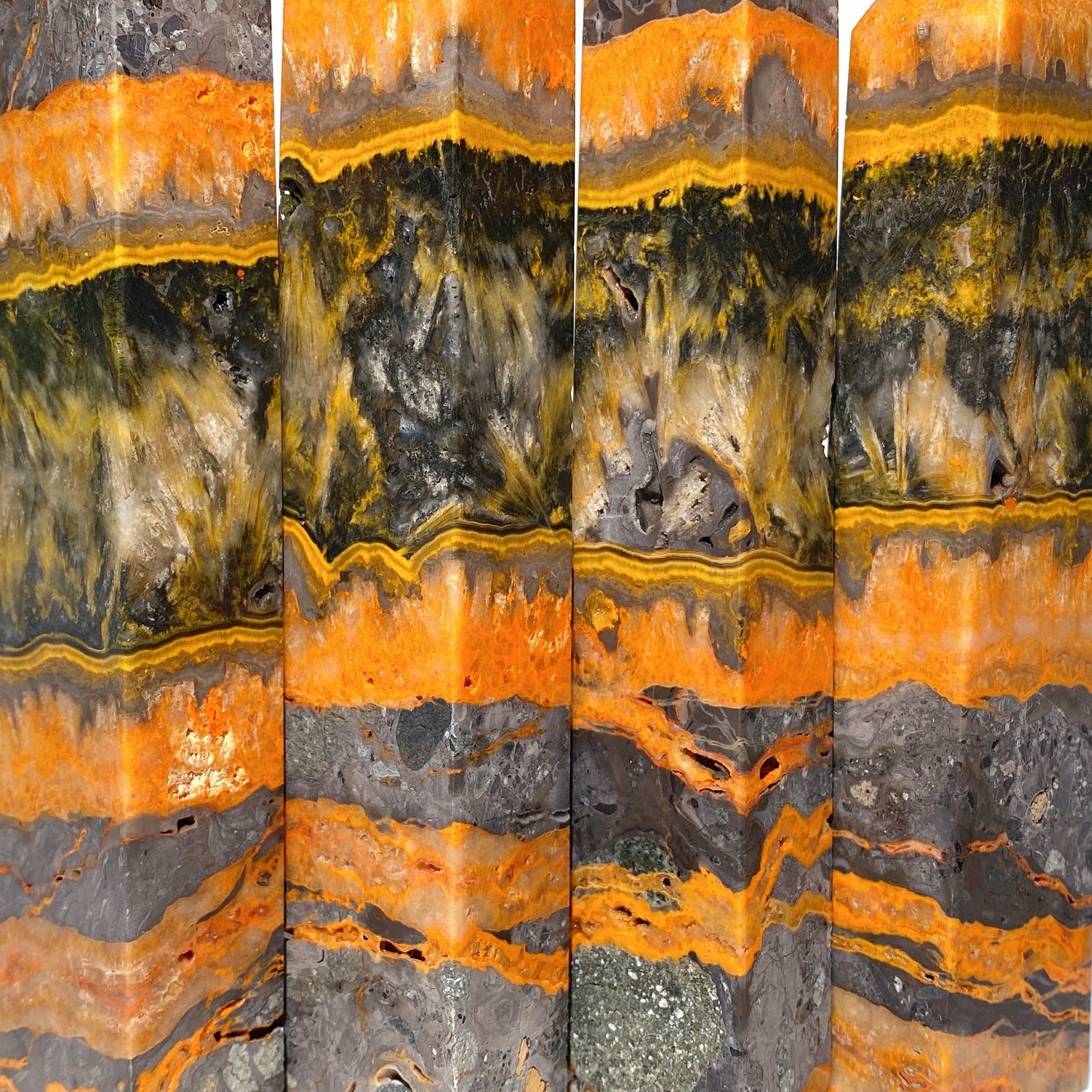 15-18cm Bumblebee Jasper Healing Crystal Tower