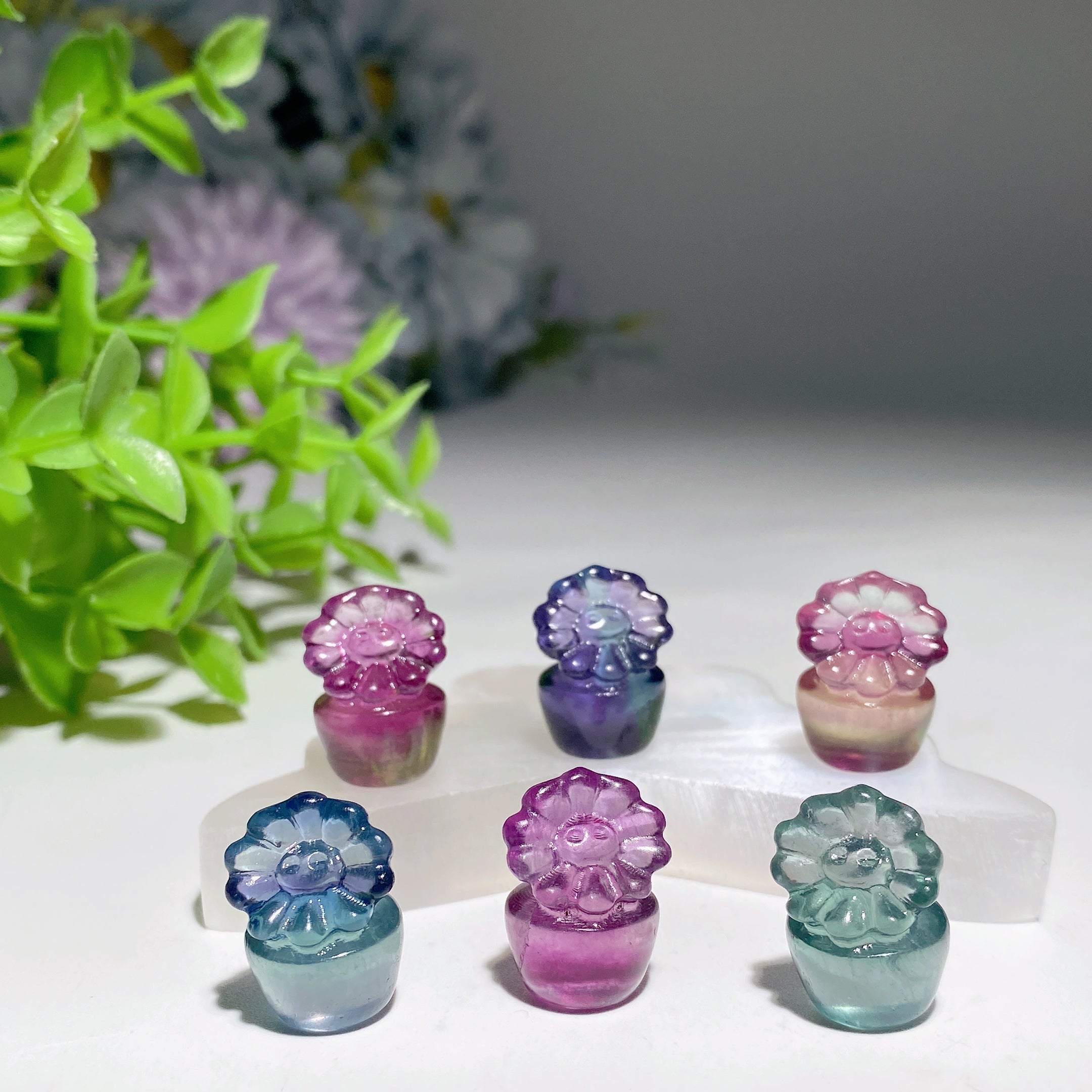 Figurines miniatures en cristal de fluorite de 15 à 20 mm pour la guérison