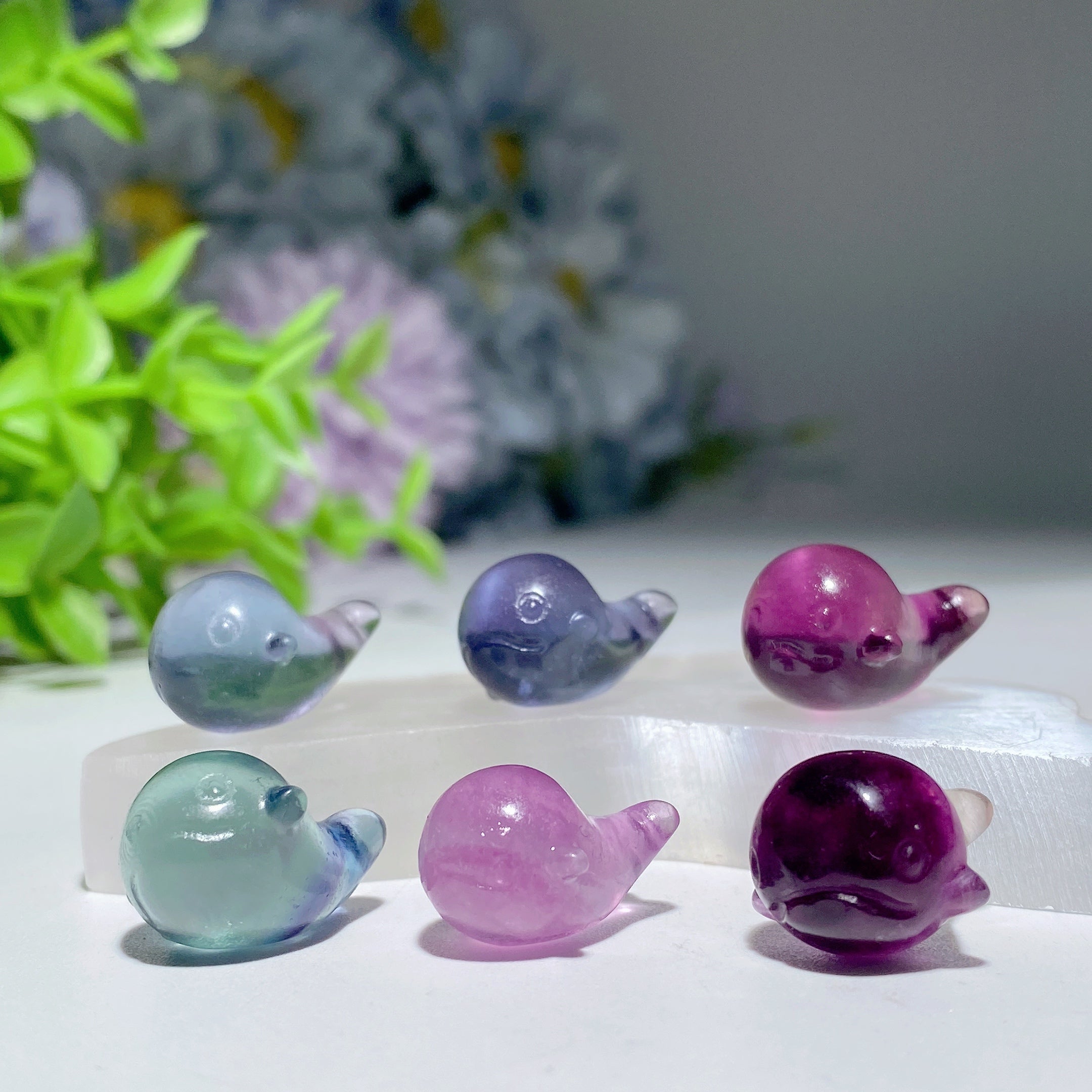 Figurines miniatures en cristal de fluorite de 15 à 20 mm pour la guérison