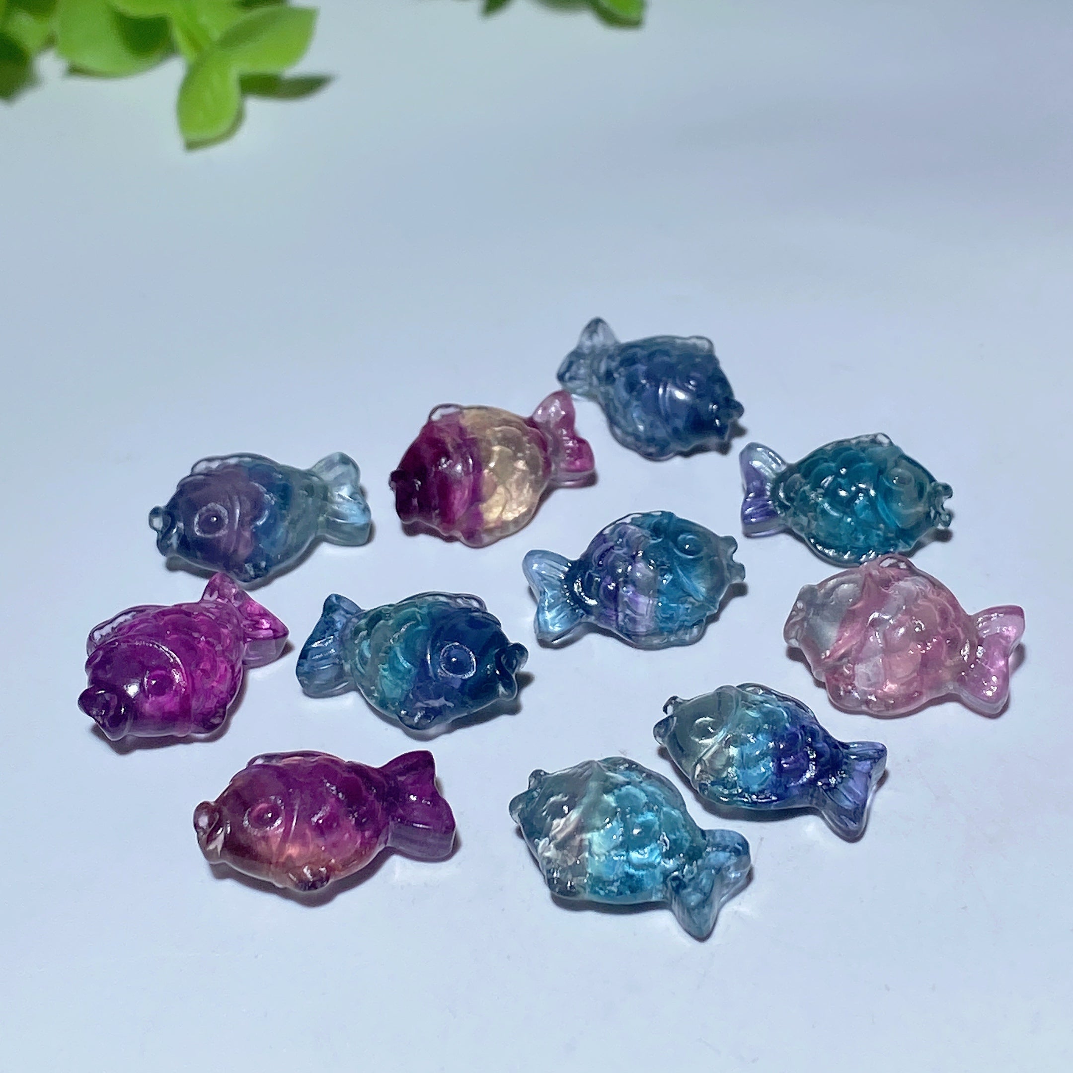 Figurines miniatures en cristal de fluorite de 15 à 20 mm pour la guérison