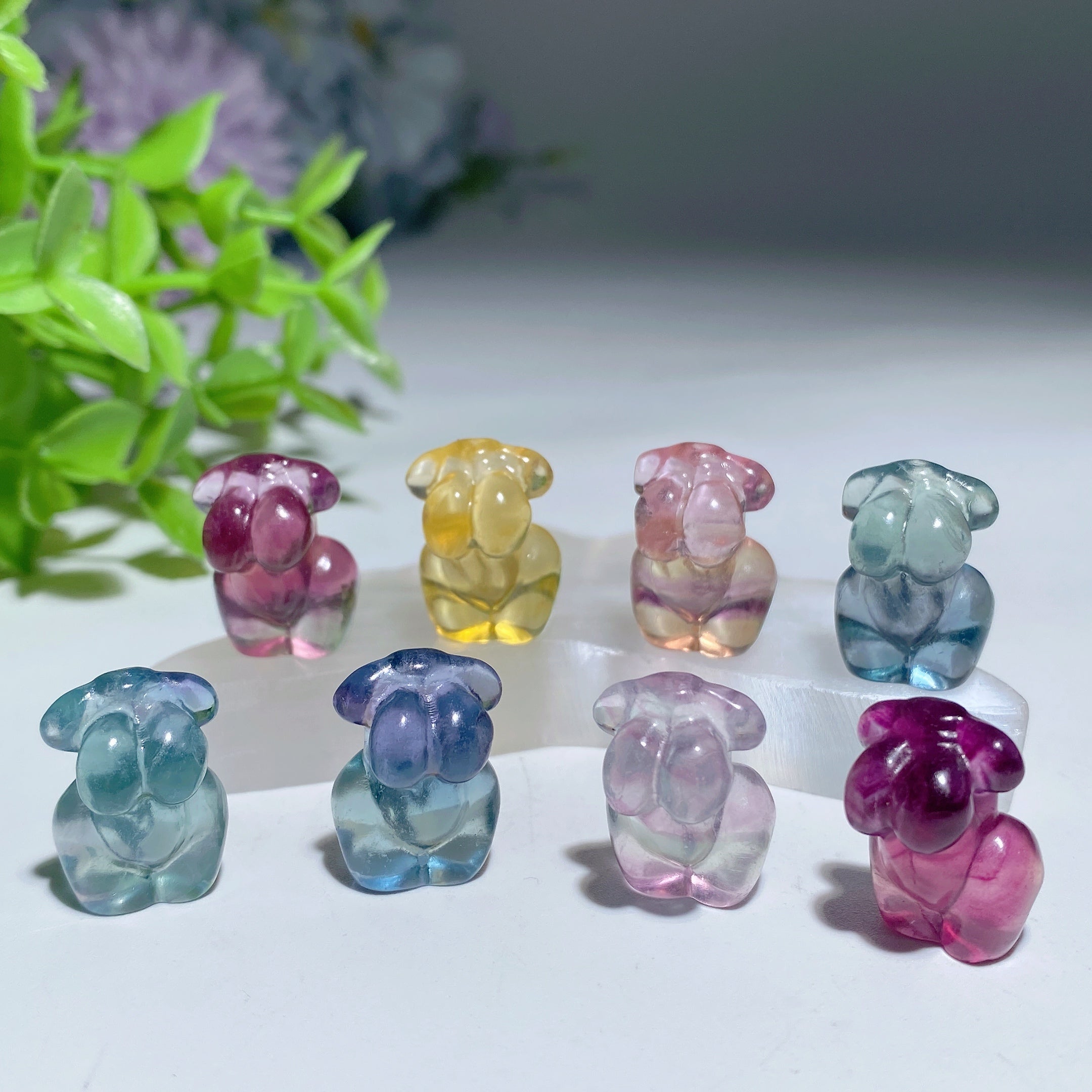 Figurines miniatures en cristal de fluorite de 15 à 20 mm pour la guérison