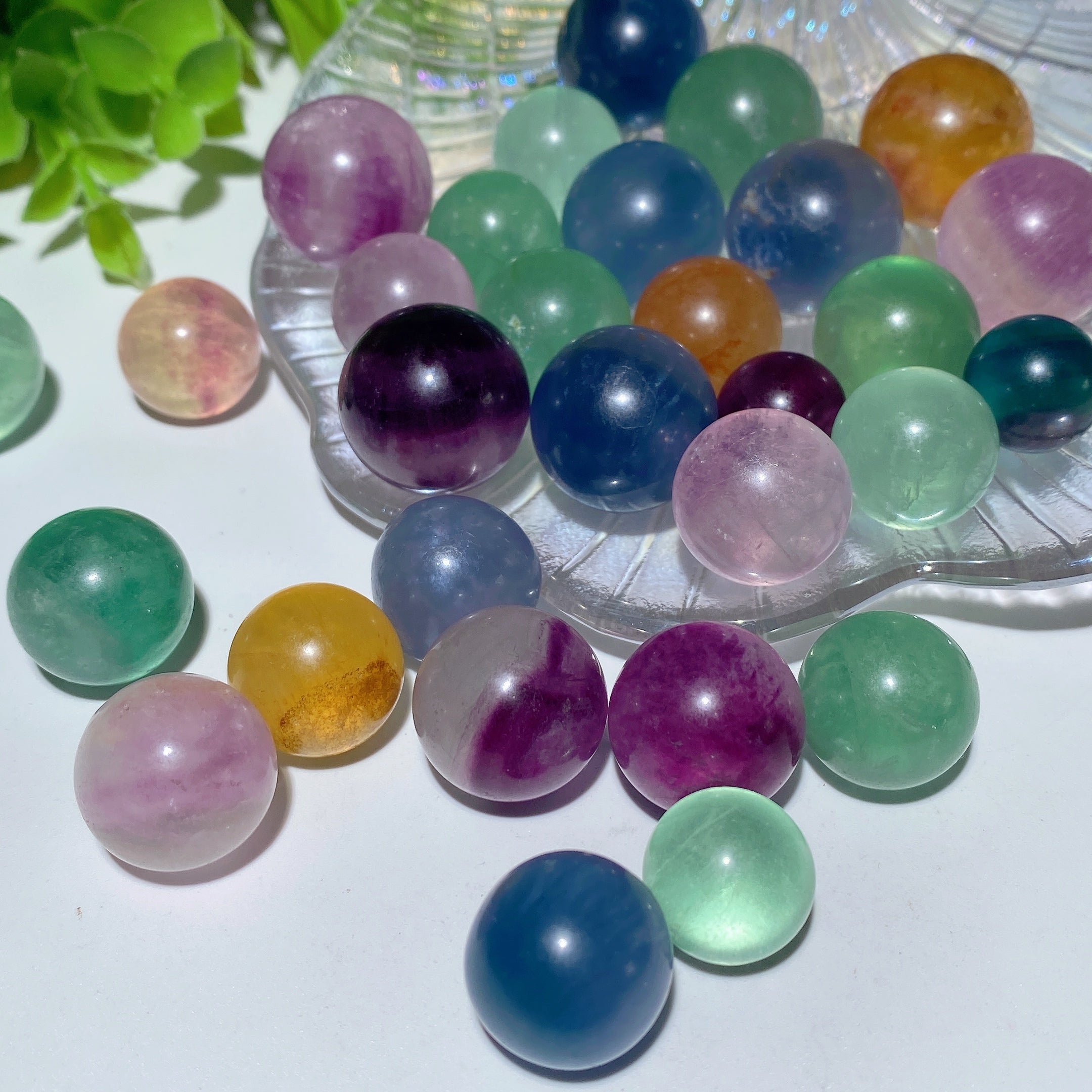 15-20mm Mixed Fluorite Crystal Sphere for Healing & Energy