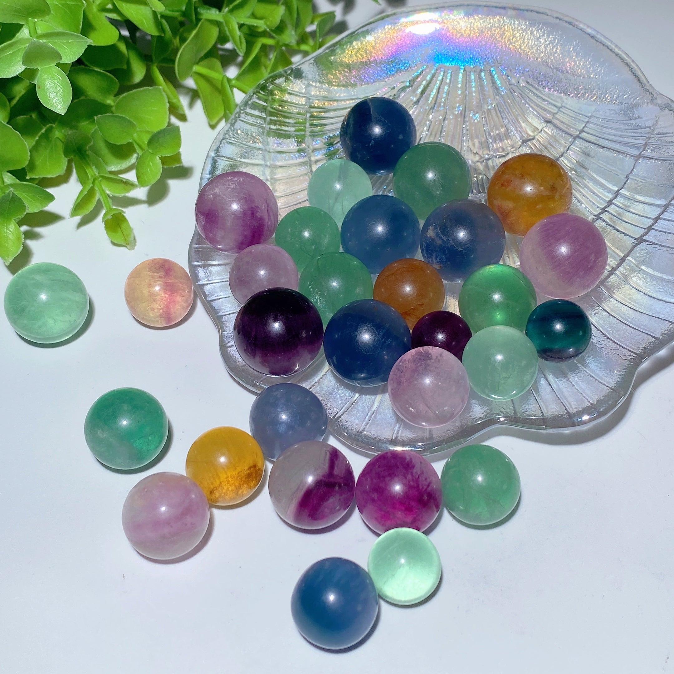 15-20mm Mixed Fluorite Crystal Sphere for Healing & Energy