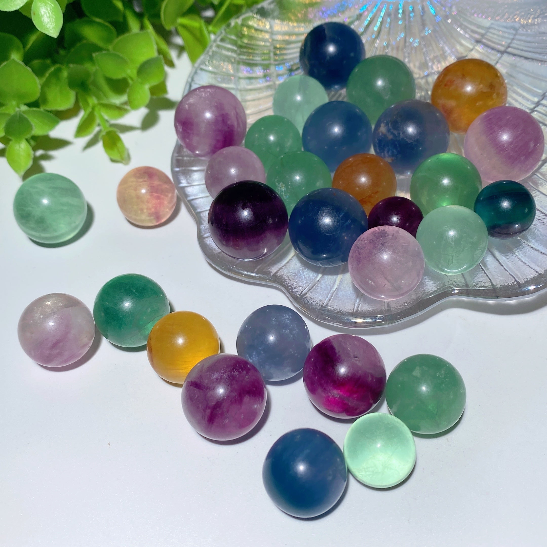 15-20mm Mixed Fluorite Crystal Sphere for Healing & Energy