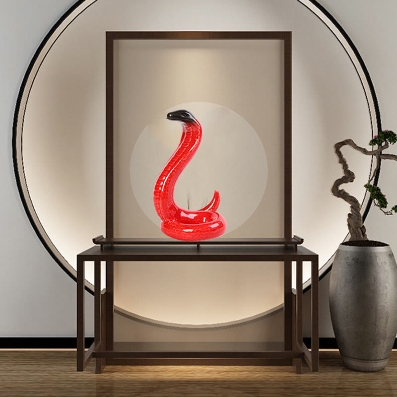 Figurine décorative en céramique de 15,5 cm, Année du Serpent