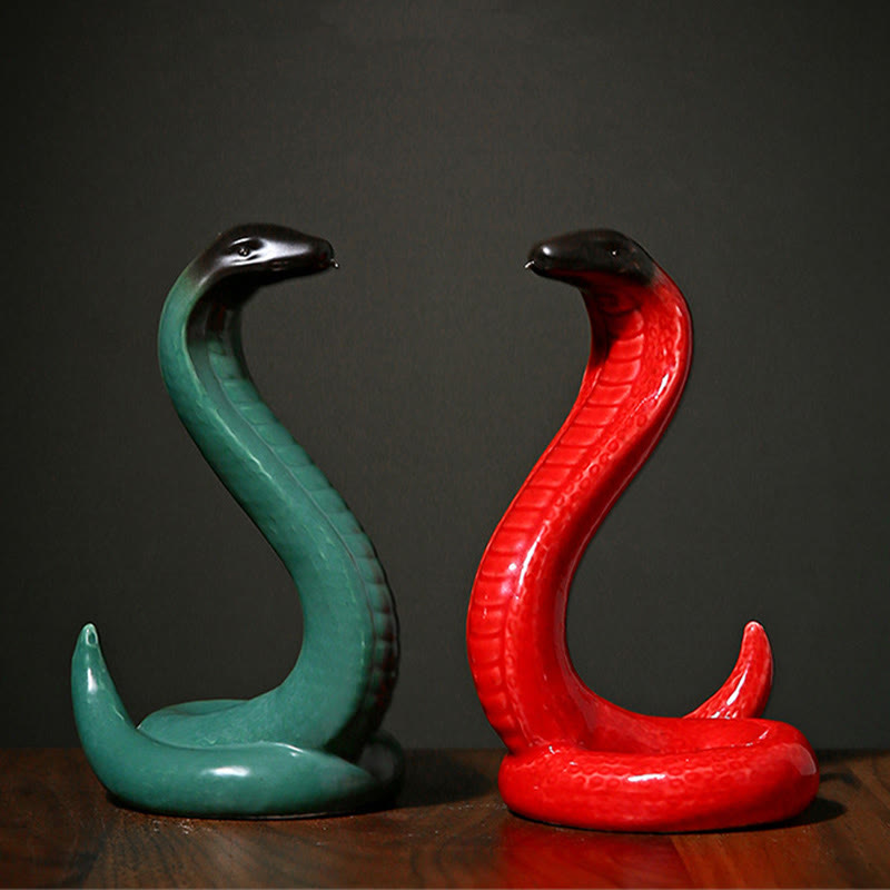 Figurine décorative en céramique de 15,5 cm, Année du Serpent