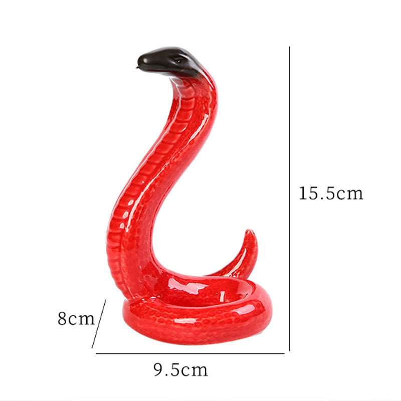 Figurine décorative en céramique de 15,5 cm, Année du Serpent