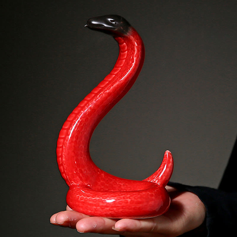 Figurine décorative en céramique de 15,5 cm, Année du Serpent
