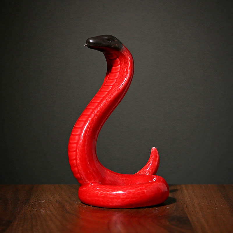 Figurine décorative en céramique de 15,5 cm, Année du Serpent