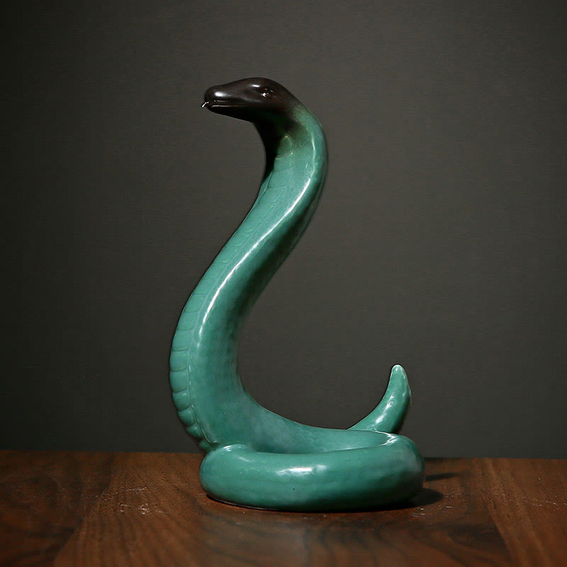 Figurine décorative en céramique de 15,5 cm, Année du Serpent