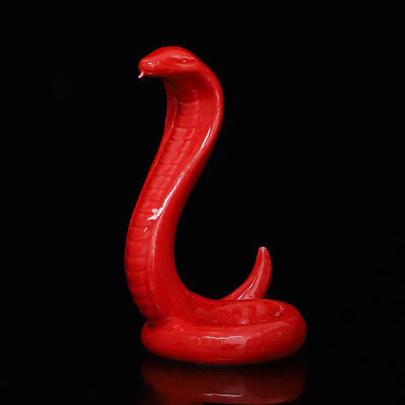 Figurine décorative en céramique de 15,5 cm, Année du Serpent