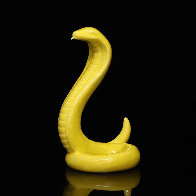 Figurine décorative en céramique de 15,5 cm, Année du Serpent
