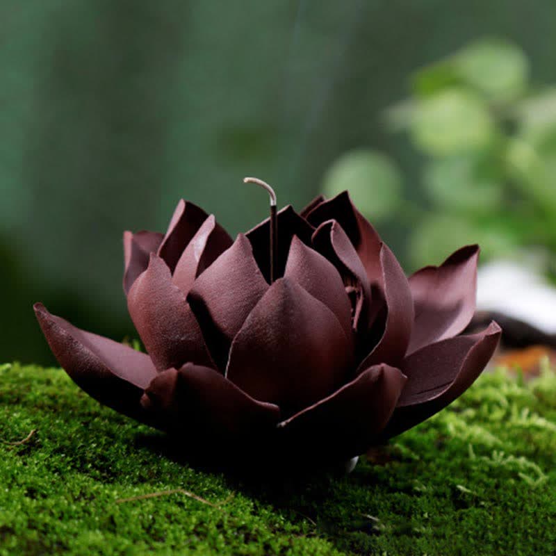 Brûle-encens tibétain Lotus en argile violette pour la paix et le calme