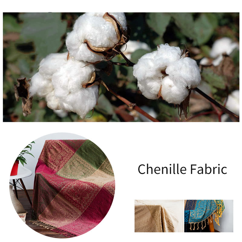 Couverture textile spirituelle tibétaine de 150 cm à fleurs multicolores