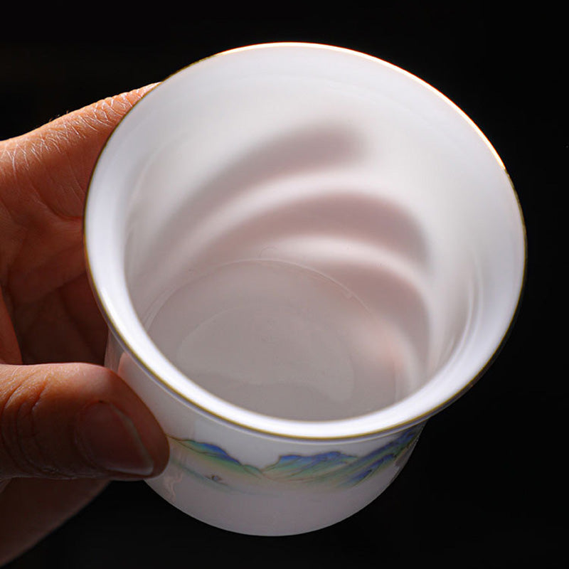 Tasse à thé en céramique 120 ml | Montagnes, rivières, arbres, élégance