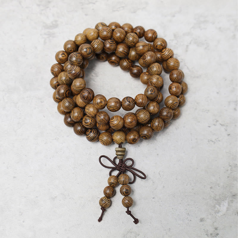 108 Beads Wood Mala Bracelet for Meditation & Prayer