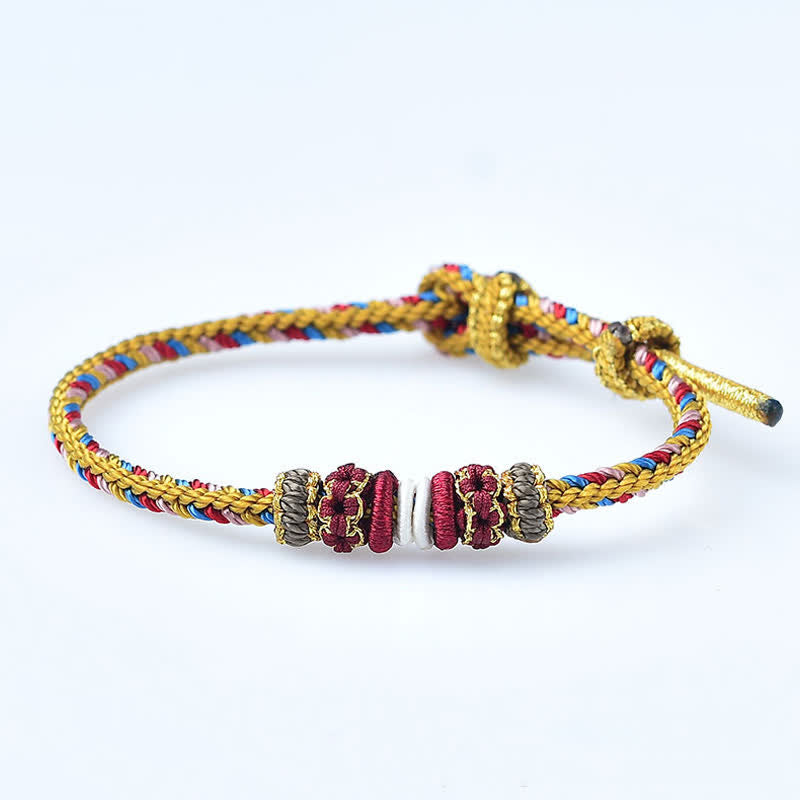 Handmade Dunhuang Color Red String Luck Bracelet