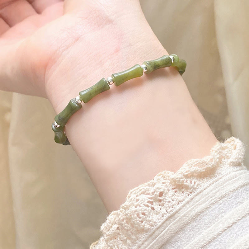Bracelet d'abondance en jade de 15 cm avec motif chat porte-bonheur Fu