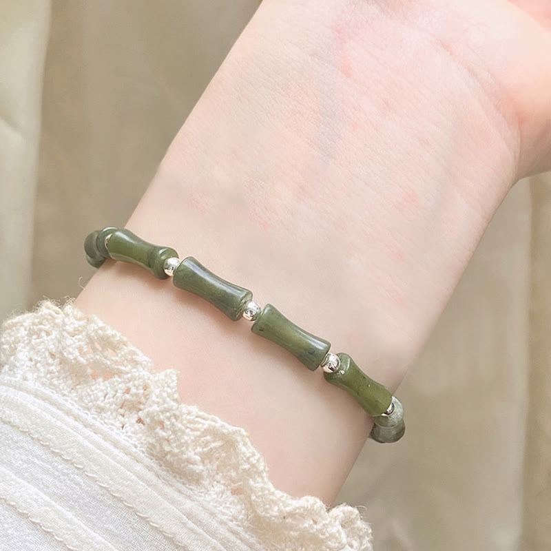 Bracelet d'abondance en jade de 15 cm avec motif chat porte-bonheur Fu