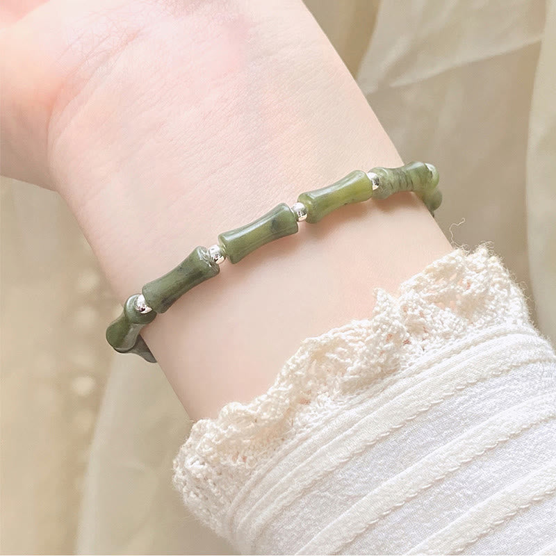 Bracelet d'abondance en jade de 15 cm avec motif chat porte-bonheur Fu
