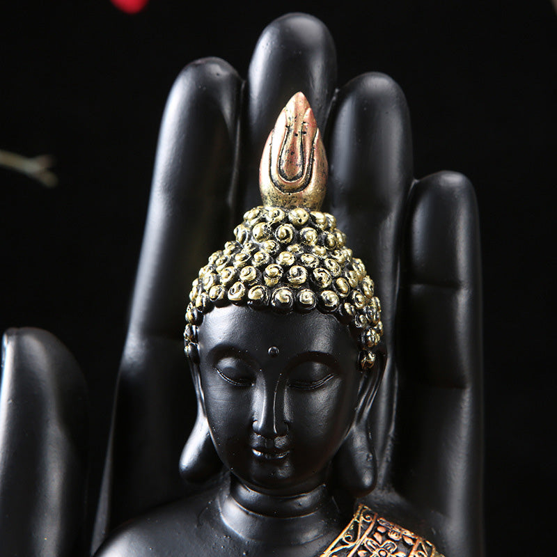 Resin Buddha Statue 10.5cm Feng Shui Blessing Decor