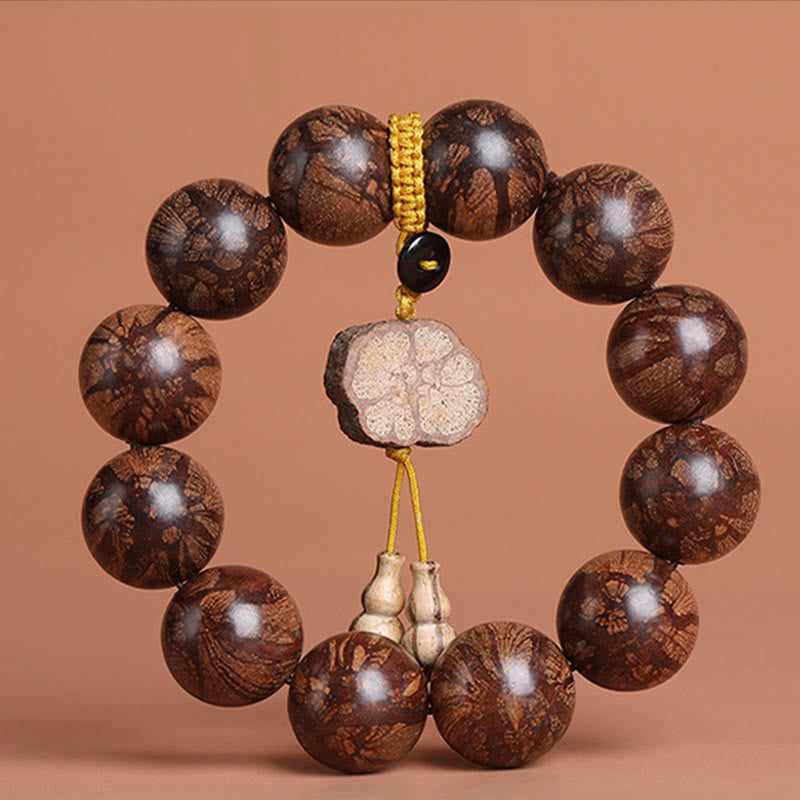 Bracelet de paix intérieure en bois de fleur de prunier de 15 mm