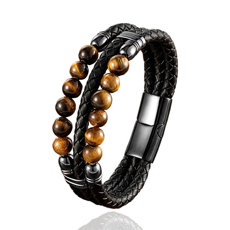 Bracelet de protection en œil de tigre bleu 16-18 cm