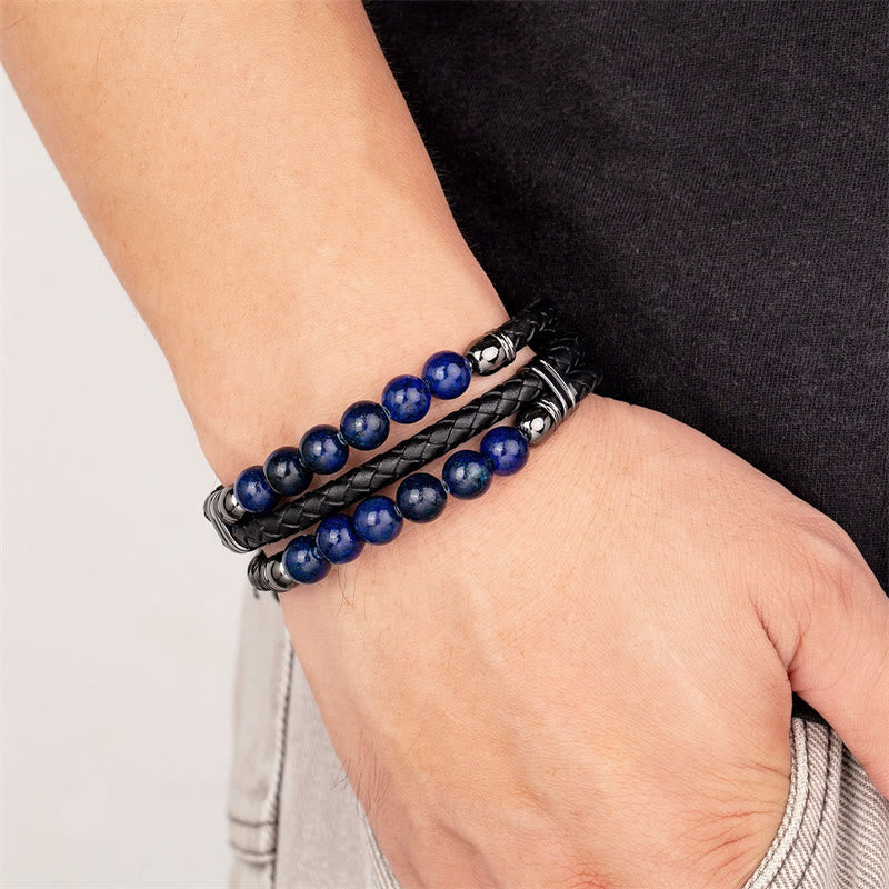 Bracelet de protection en œil de tigre bleu 16-18 cm