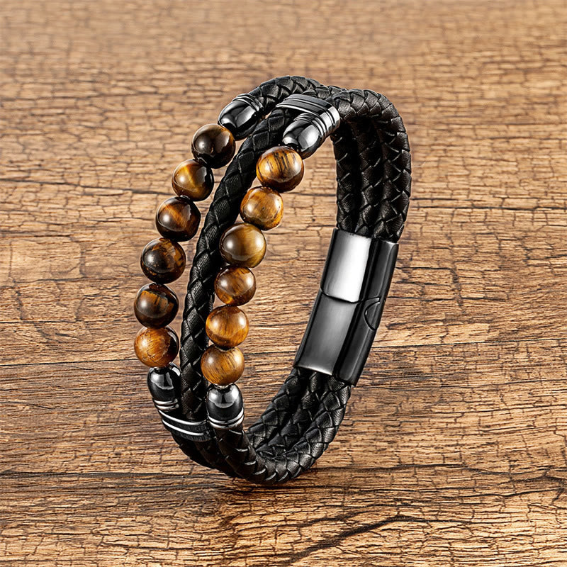 Bracelet de protection en œil de tigre bleu 16-18 cm