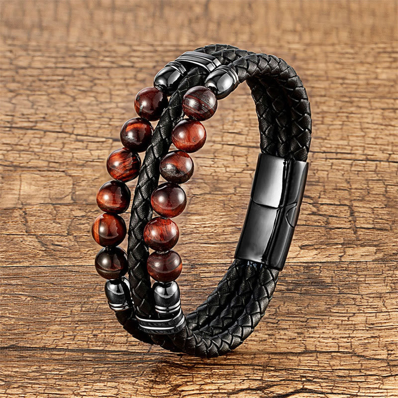 Bracelet de protection en œil de tigre bleu 16-18 cm