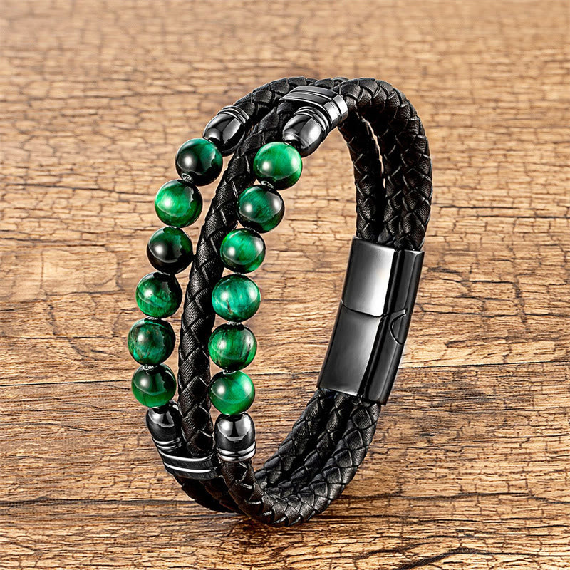 Bracelet de protection en œil de tigre bleu 16-18 cm