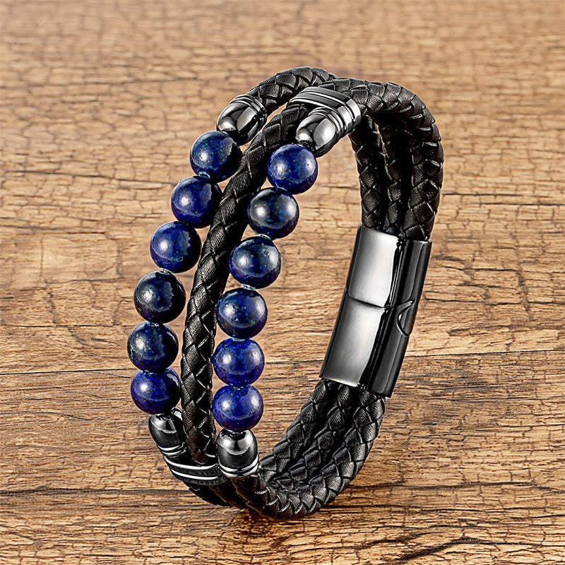 Bracelet de protection en œil de tigre bleu 16-18 cm