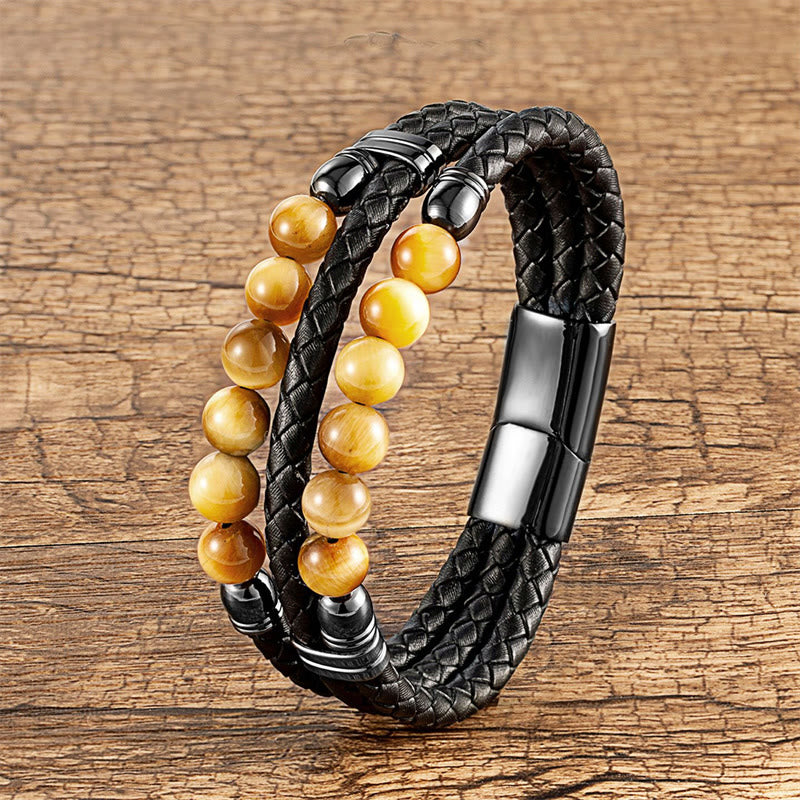 Bracelet de protection en œil de tigre bleu 16-18 cm