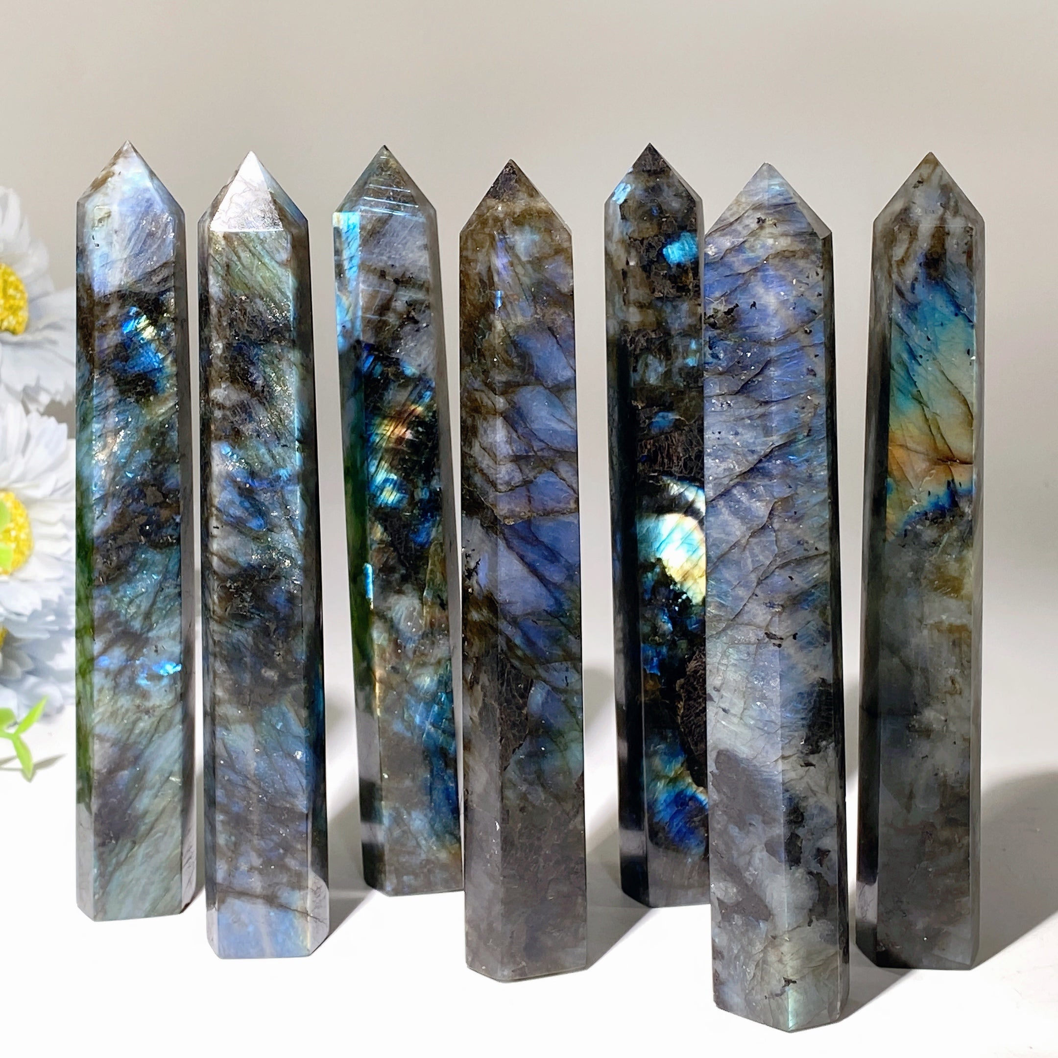 16-18cm Labradorite Healing Crystal Tower for Energy