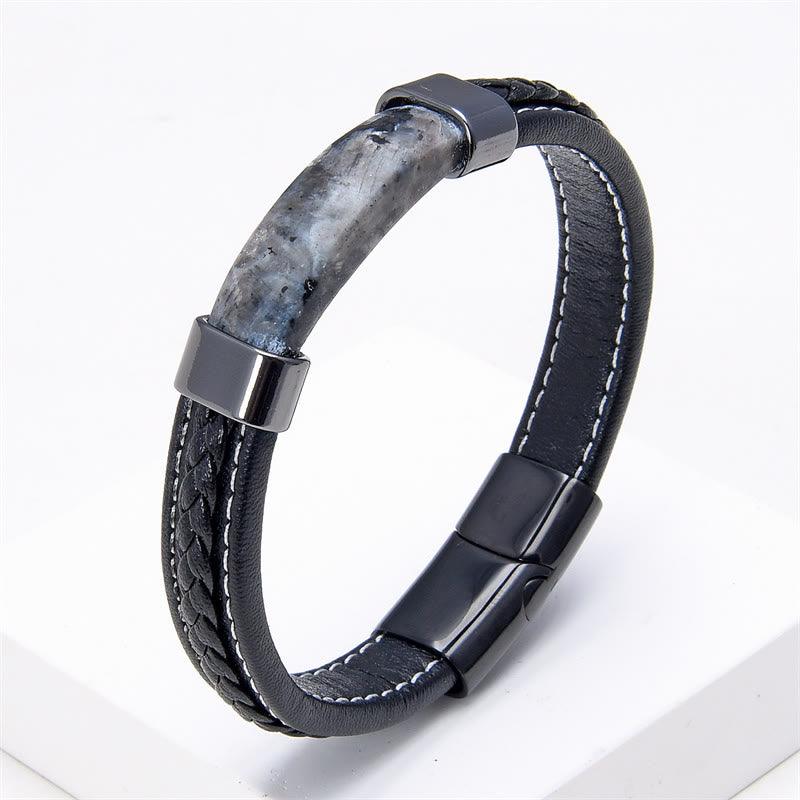Bracelet d'équilibre en cuir œil de tigre 16-18 cm