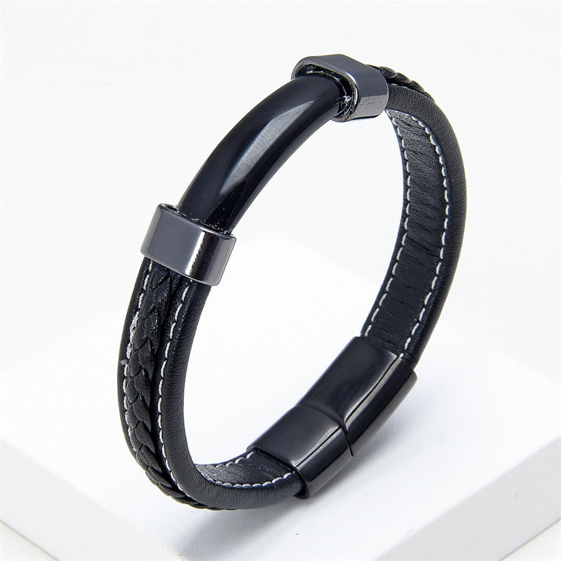 Bracelet d'équilibre en cuir œil de tigre 16-18 cm