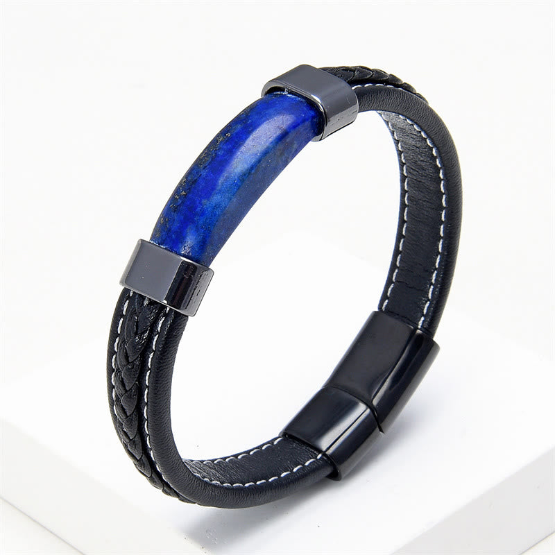 Bracelet d'équilibre en cuir œil de tigre 16-18 cm
