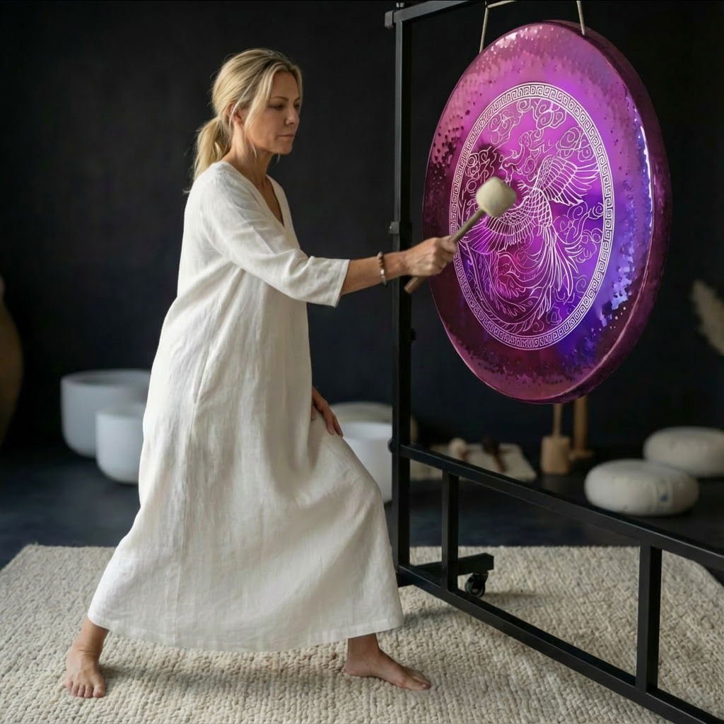 Gong Phoenix rose de 16 à 36 pouces pour la relaxation sonore