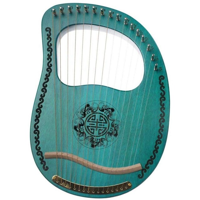 16 String Mahogany Lyre Harp with Tuning Wrench