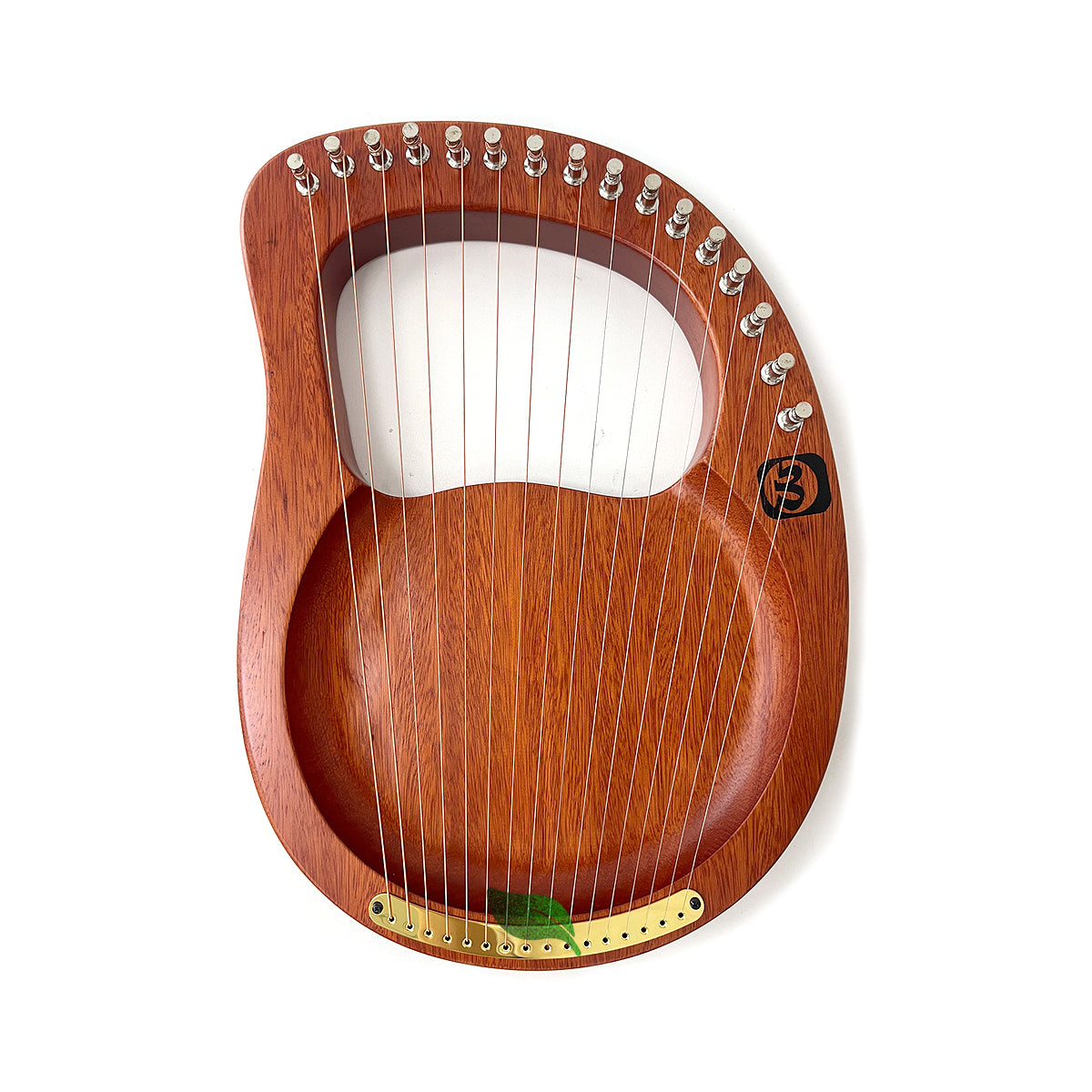 16-String Mahogany Lyre Harp with Tuning Wrench